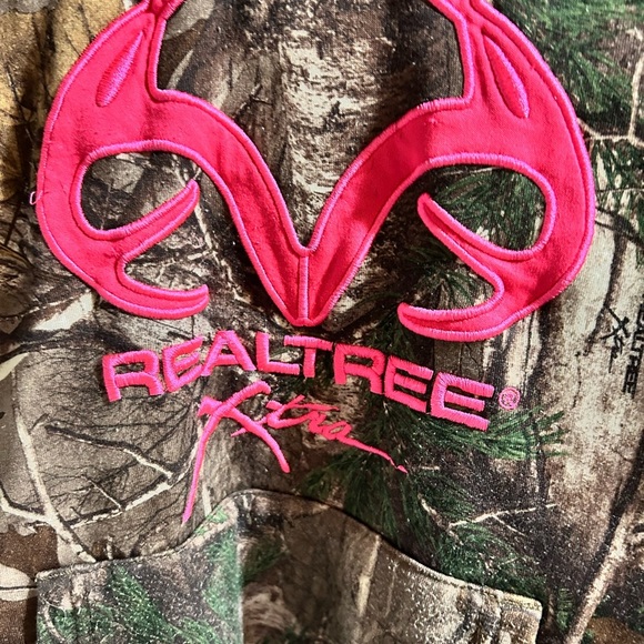 Realtree Brown and Pink Camouflage Hoodie Sweatshirt - Picture 5 of 7